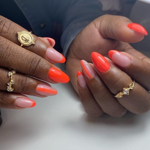 ongles orange en nail art