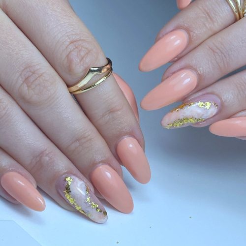 ongles nudes, nails art